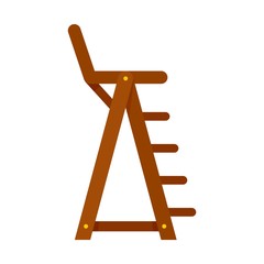 Lifeguard beach chair icon. Flat illustration of lifeguard beach chair vector icon for web design