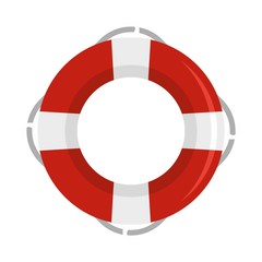 Life buoy ring icon. Flat illustration of life buoy ring vector icon for web design - obrazy, fototapety, plakaty