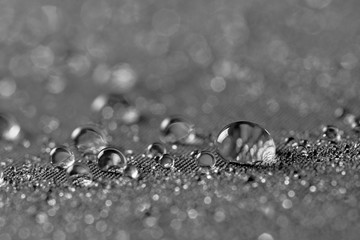 drops of water on the surface of the umbrella