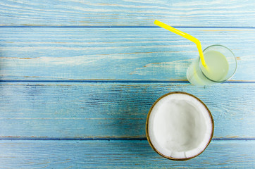 useful drink. coconut milk with a tube. coconut