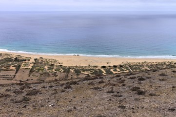 Panoramic view of Porto Santo beach (Madeira Islands, Portugal)