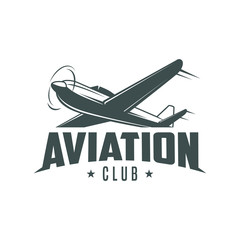 Aviation club. Retro logo, emblem, badge.