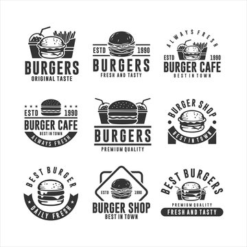 Burger Fresh And Tasty Logos Collection