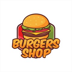 Burger shop logo vector design