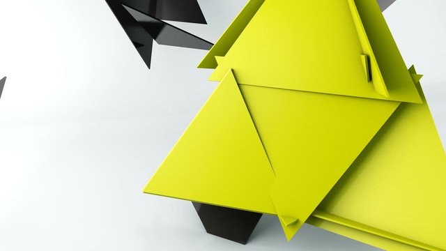 3d motion graphics. Abstract geometric dynamic background