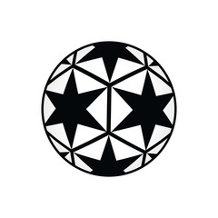 Soccer ball icon vector sign,Flat vector illustration in black on white background