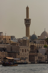 Fototapeta premium view on old dubai creek houses, emirates