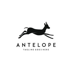 Antelope logo design template. Awesome antelope silhoutte logo. A antelope logotype.