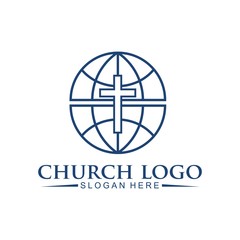 church christian logo vector icon design template. Christian symbols.