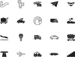 transport vector icon set such as: arrivals, cardboard, development, control, shipping, pollution, shape, geography, hot, packaging, balloon, pack, hotel, reflection, quadcopter, stripe, drawing