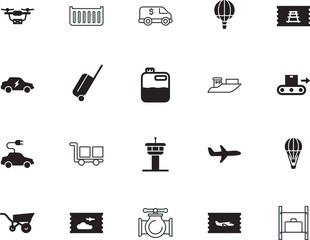 transport vector icon set such as: drain, system, security, process, barrow, cruise, sailboat, silicone walley, locomotive, banking, empty, export, summer, supply, sail, claim, lock, work, traffic