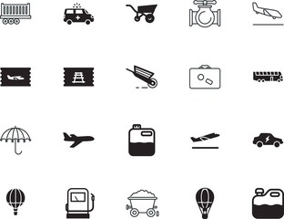 Fototapeta premium transport vector icon set such as: environmental, motor, mineral, connection, water, case, benzine, health, down, electro, conservation, ecological, school, package, plug, train, valve, cargo, art