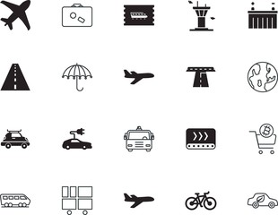 transport vector icon set such as: infrastructure, recreation, control, traveler, charge, warning, tower, smart, ecological, side, illustrations, studio, trade, cardboard, sketch, company, electrical