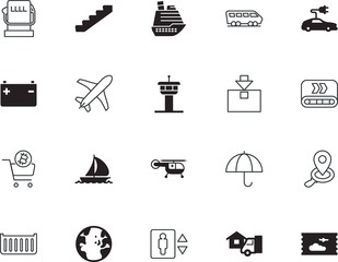 transport vector icon set such as: button, wood, benzine, blank, elegant, umbrella, control, international, website, fossil, traffic, template, digital, diesel, s, automobile, construction, safety