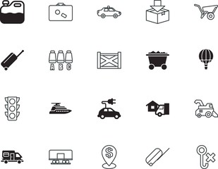 transport vector icon set such as: control, empty, view, silicone walley, airline, invalid, landscape, botany, mining, guard, blueprint, mobile, commerce, heavy, label, no, deliver, dollar, indoor