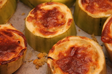 zucchini sliced rings and baked in the oven.