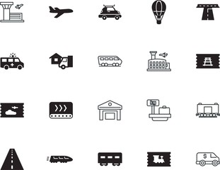 transport vector icon set such as: currency, icons, elegant, process, medicine, care, finance, encashment, hot, money, gray, storage, line, art, product, worker, equipment, store, cash, help
