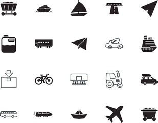 transport vector icon set such as: illustrations, map, navigation, studio, delivering, high, aviation, agriculture, editable, metro, liquid, sketch, activity, can, roof, internet, airport, field