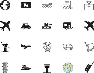 transport vector icon set such as: ball, stoplight, view, america, open, thin, fabrication, lifting, around, van, belt, marine, lamp, activity, fork, fashion, road, encashment, hydraulic, highway