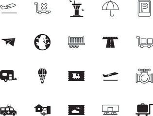 transport vector icon set such as: power, work, wing, hand, steel, top, drain, engine, merchandise, bolt, mail, tower, smart, chemical, caution, geography, hot, flatbed, industrial, warehouse