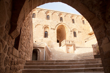 historical buildings of midyat mardin turkey