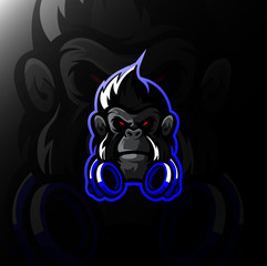 ape gaming esport logo mascot 