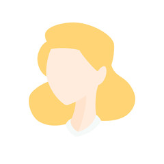 Vector illustration of a blonde faceless woman with a vintage style victory roll hairstyle. 1930s, 1940s, 1950s.
