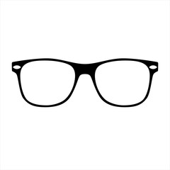 Vector illustration of an isolated black pair of geek glasses.
