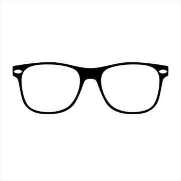 Vector illustration of an isolated black pair of geek glasses.