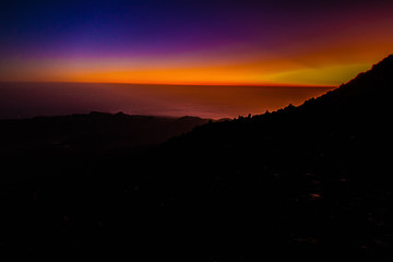 Puesta de sol en el Volcán Teide de Tenerife