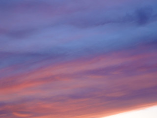 Colorful evening blue and purple sky