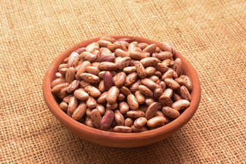 beans in pot closeup