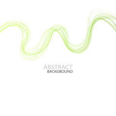  Green lines of a stylish wave. Brochure Template