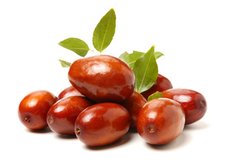 jujube or chinese date on white background
