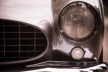 Headlight of a vintage classic car