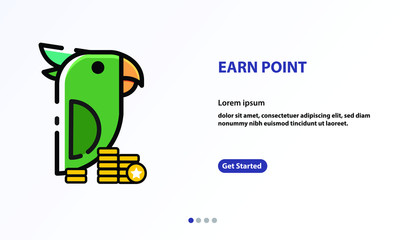 Earn Point concept, Loyalty program and get rewards, Suitable for web landing page, ui, mobile app, banner template. Vector Illustration. - Vector