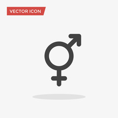 Transgender Icon in trendy flat style isolated on grey background. Gender symbol for your web design, logo, UI. Vector illustration, EPS10.
