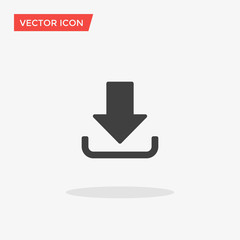Download Icon in trendy flat style isolated on grey background, for your web site design, app, logo, UI. Vector illustration, EPS10.