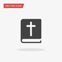 Bible Icon in trendy flat style isolated on grey background. Religion symbol for your web design, logo, UI. Vector illustration, EPS10.