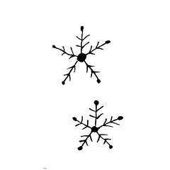 Snowflake Icon. Flat logo of snowflake isolated on white background.