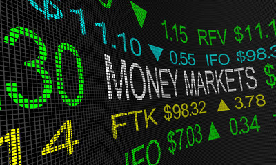 Money Market Stock Ticker Investment Words 3d Illustration