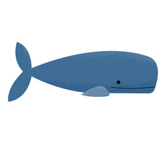 Textured vector illustration of an isolated whale.