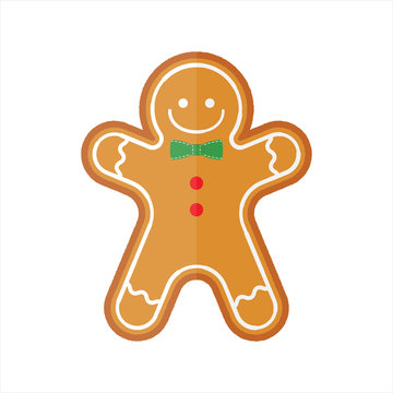 Vector illustration of an isolated gingerbread man.