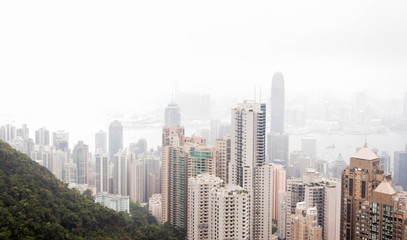 Close up of Victoria peak highest can see view of the victoria Habour