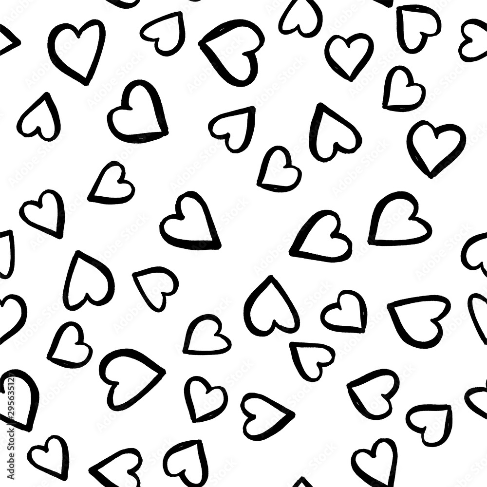 Poster Retro seamless pattern. Vector isolated heart. Modern simple design. Abstract template. Template design element. Vintage background. Vector illustration art. Abstract background with hearts.