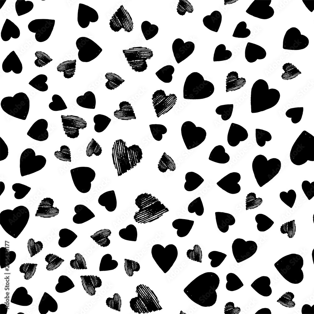 Poster Retro seamless pattern. Vector isolated heart. Modern simple design. Abstract template. Template design element. Vintage background. Vector illustration art. Abstract background with hearts.