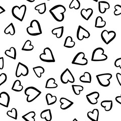 Retro seamless pattern. Vector isolated heart. Modern simple design. Abstract template. Template design element. Vintage background. Vector illustration art. Abstract background with hearts.