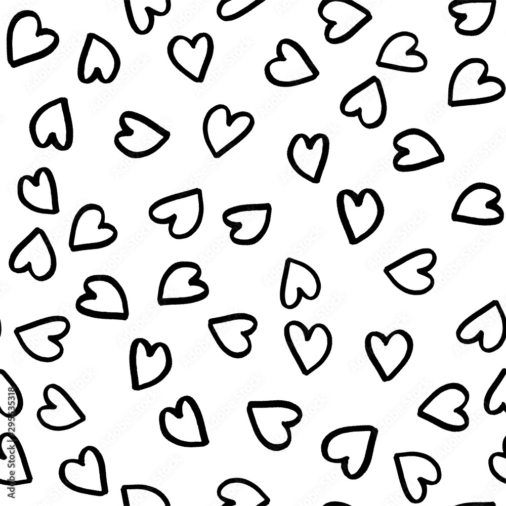 Poster Retro seamless pattern. Vector isolated heart. Modern simple design. Abstract template. Template design element. Vintage background. Vector illustration art. Abstract background with hearts.