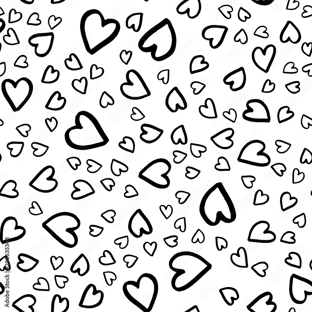 Aufkleber Retro seamless pattern. Vector isolated heart. Modern simple design. Abstract template. Template design element. Vintage background. Vector illustration art. Abstract background with hearts.