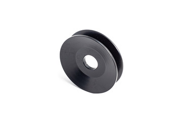 Pulley for alternator with 1 grooves on isolated white background. Automotive electrical parts.